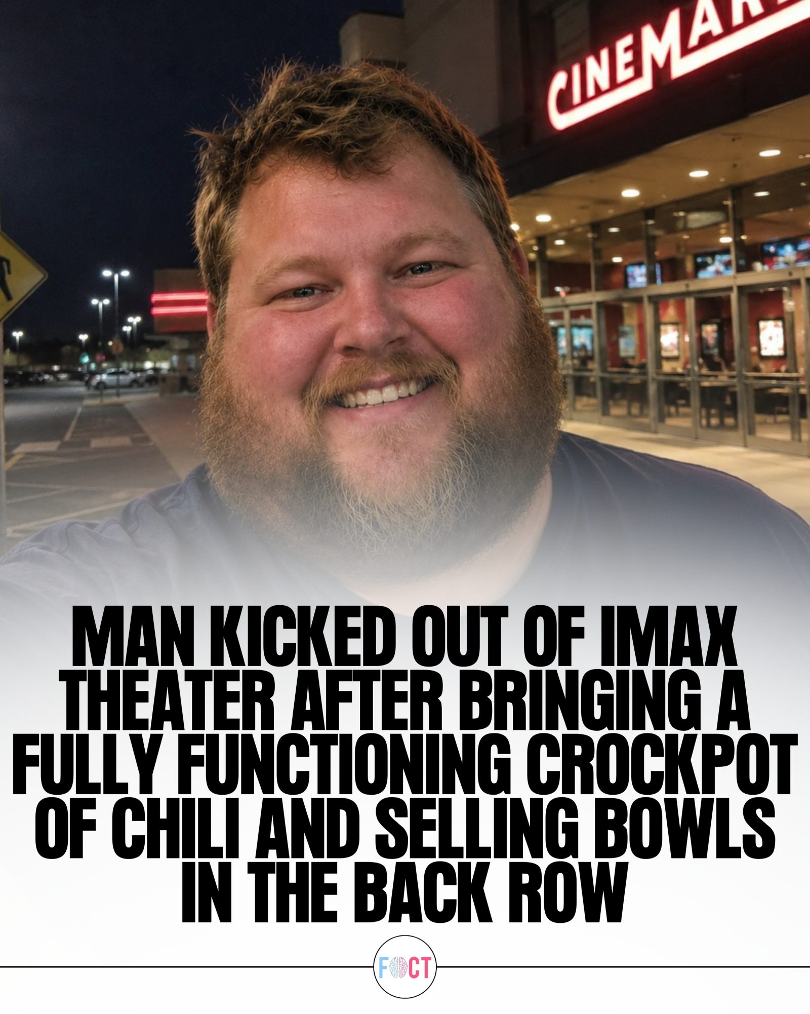 Man Ejected From Theatre For Selling Chili From Crockpot