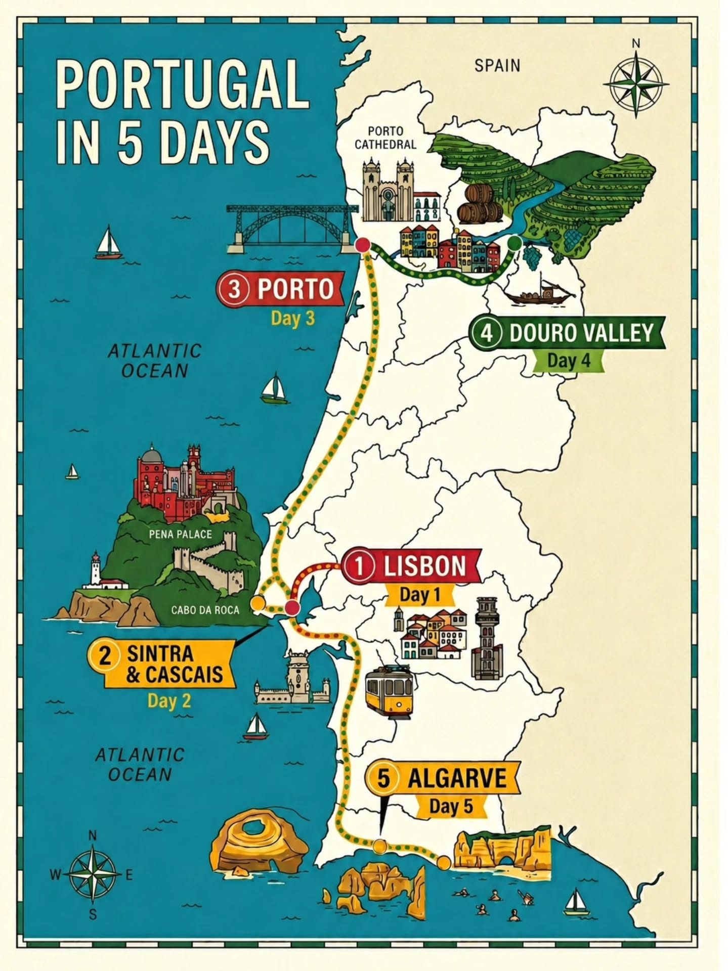Portugal's 5-Day Itinerary: Lisbon, Porto, & Beyond