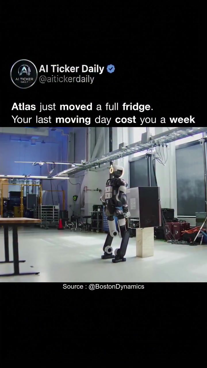 Atlas Robot's Impressive Feat: Moving a Full Fridge