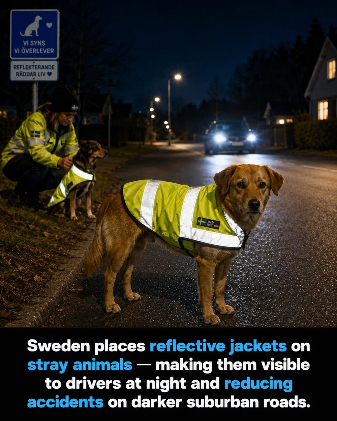 Nighttime Safety: Reflective Jackets for Stray Dogs in Sweden