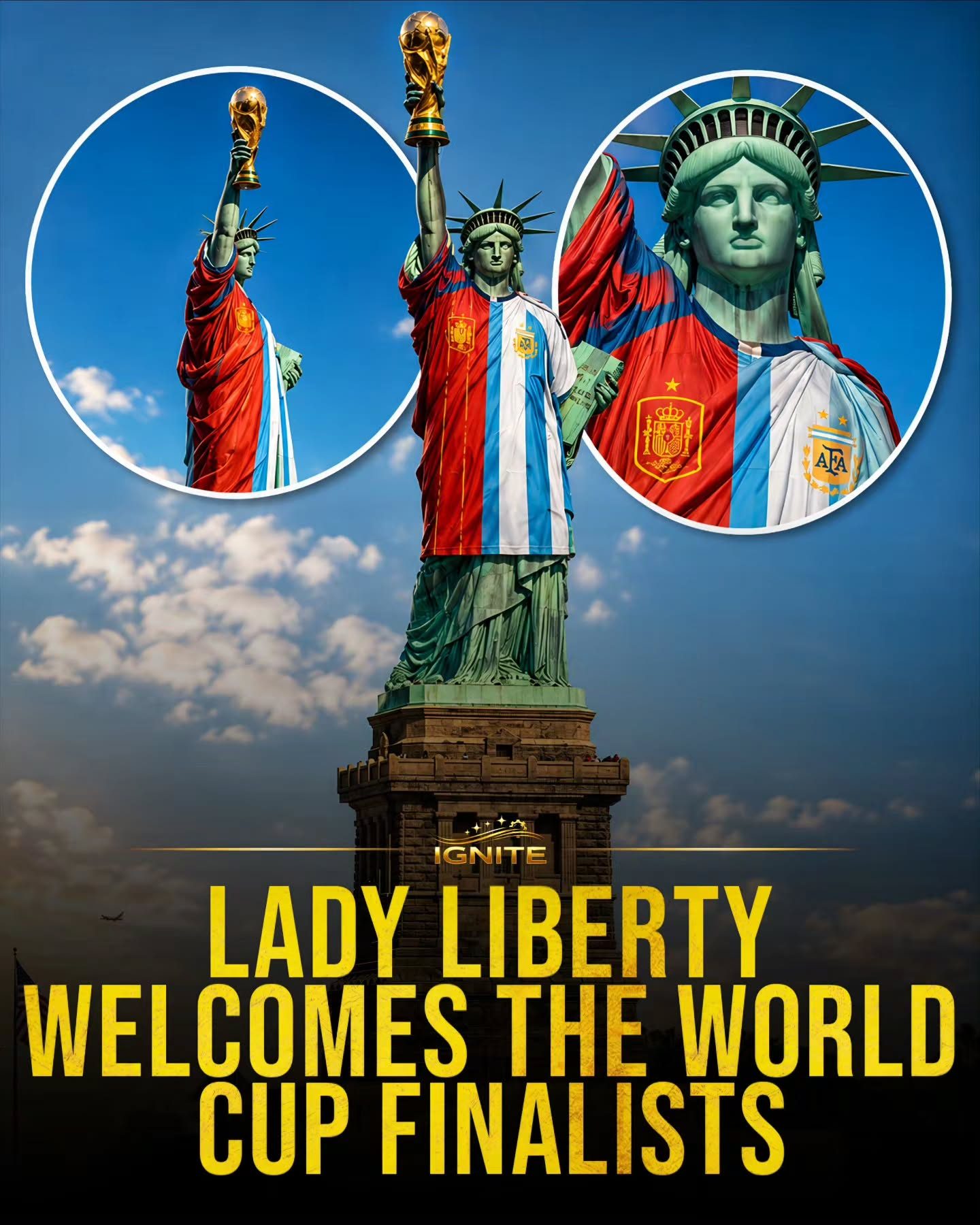 Statue of Liberty Welcomes World Cup Finalists in Iconic Reel