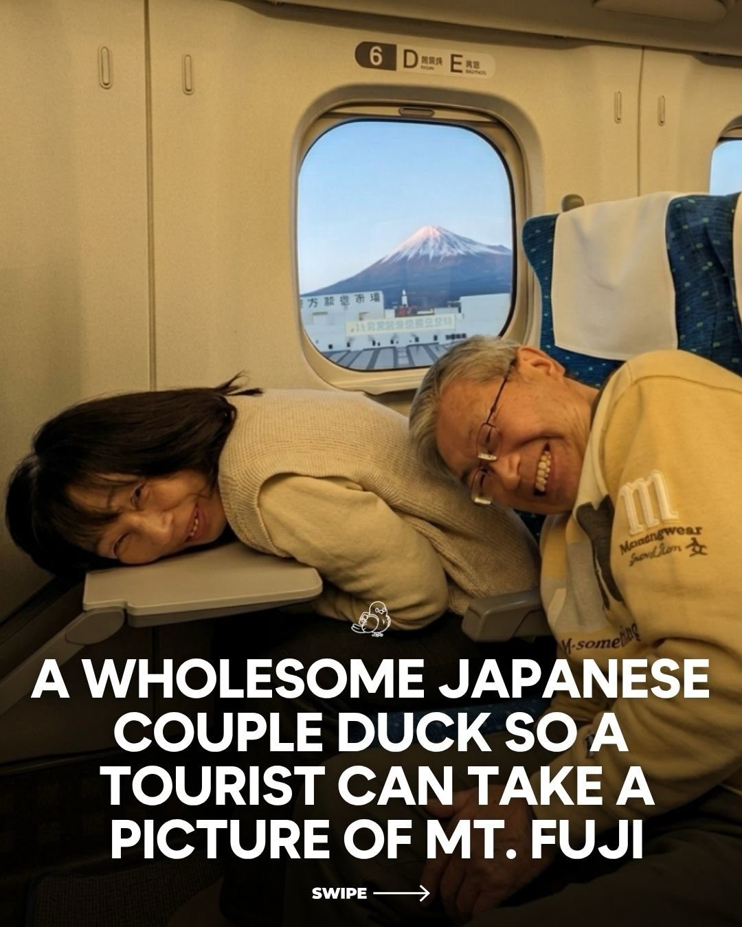 Heartwarming Moment: Couple's Gesture Enhances Mount Fuji View