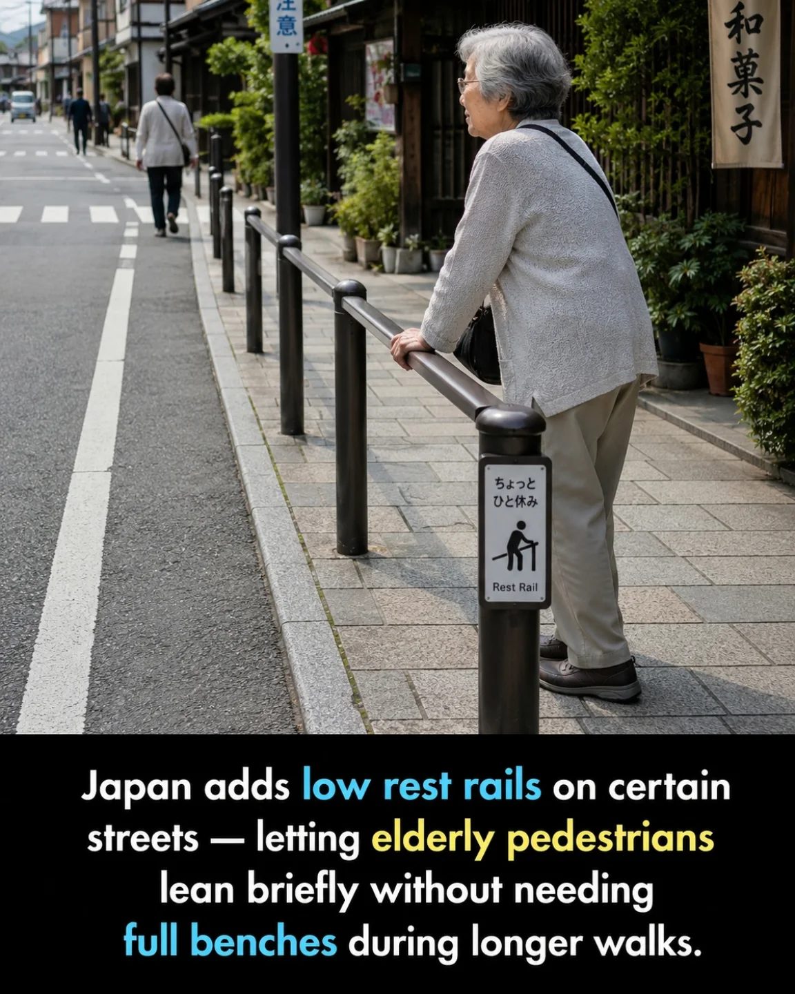Japan's Rest Rails Offer Support for Elderly Walkers