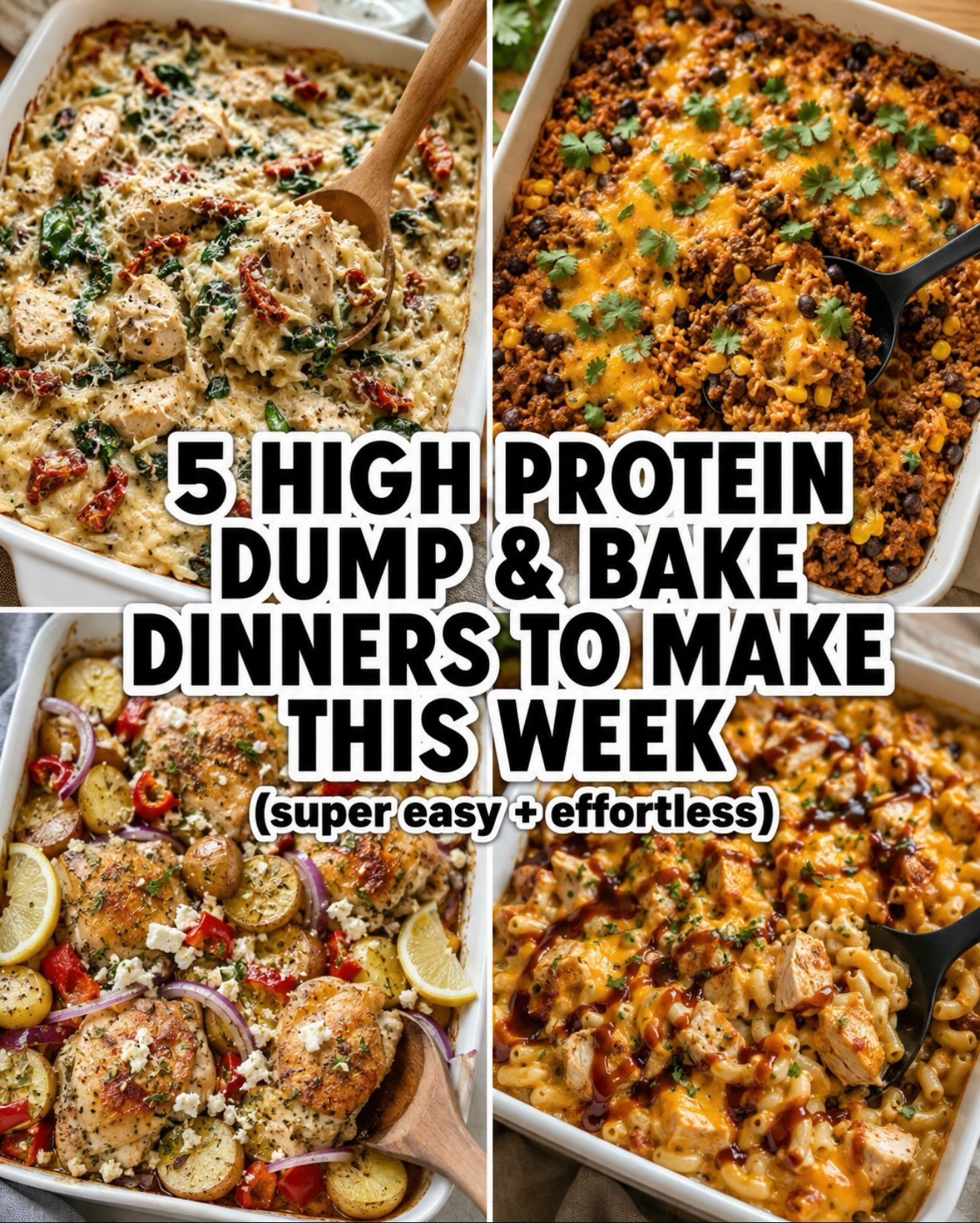 5 Easy High Protein Dump and Bake Dinners for Busy Nights