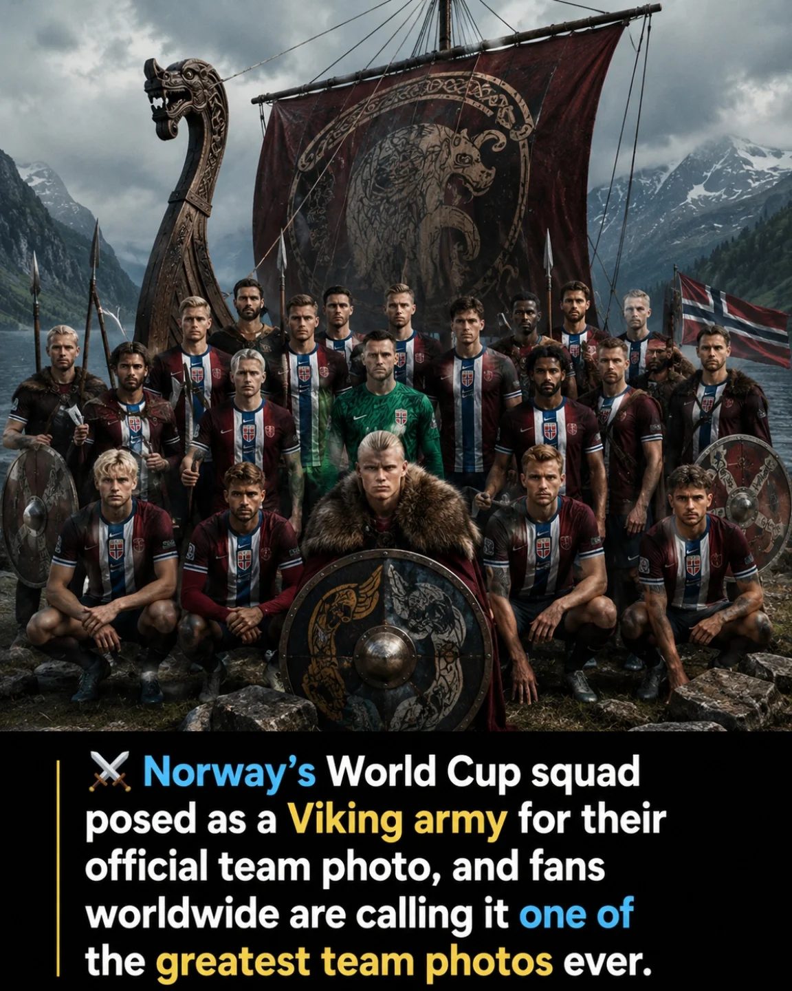 Norwegian World Cup Squad's Viking-Themed Team Photo Wows Fans