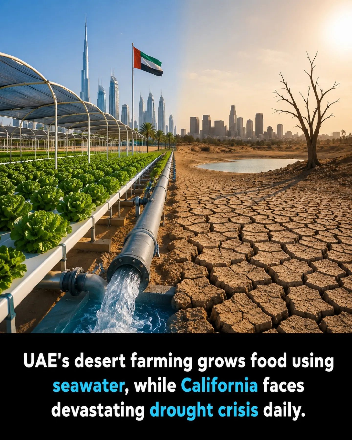 UAE's Desert Farming Success vs. California's Drought Struggles