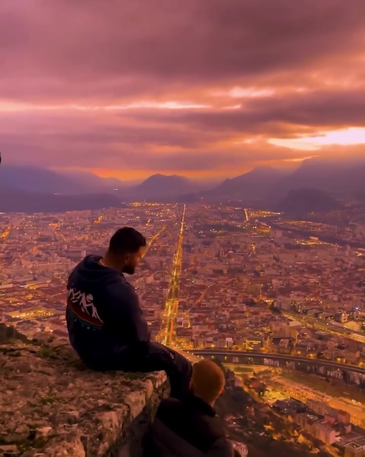 City Sunset View from High Vantage Point