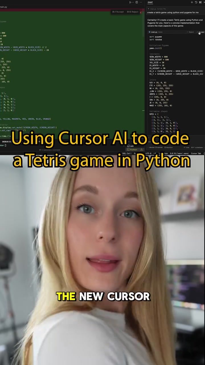 Testing Cursor AI for Python Tetris Game Development