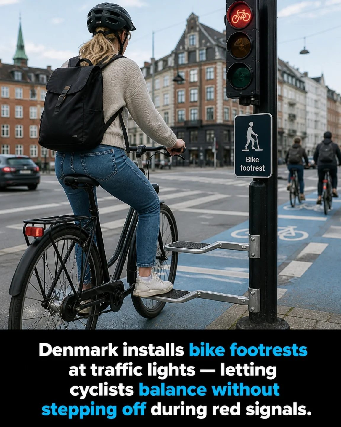 Denmark's Bike Footrests: Improving Safety for Urban Cyclists