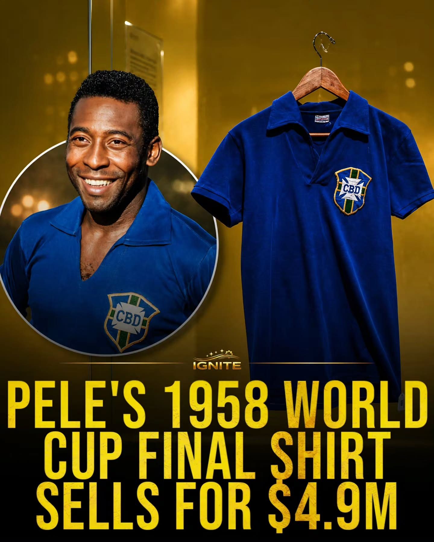 Pele's 1958 World Cup Jersey Sells for $4.9M