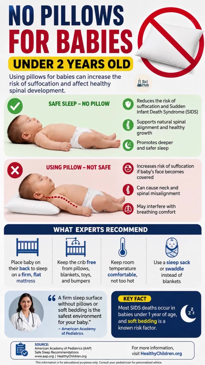 Why Babies Under 2 Shouldn't Sleep With Pillows