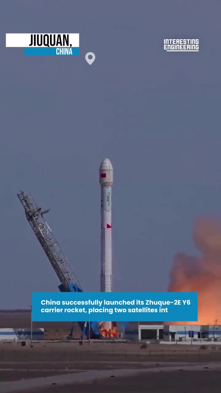 China's Zhuque-2E Y6 Rocket Launch Successfully Places Two Satellites