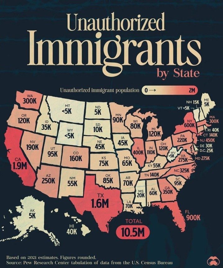 State-by-State Breakdown of Unauthorized Immigrants in the U.S.