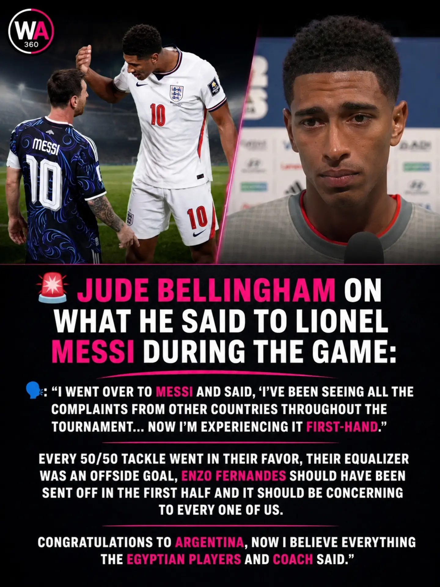 Jude Bellingham's Controversial Comments on Messi and Refereeing