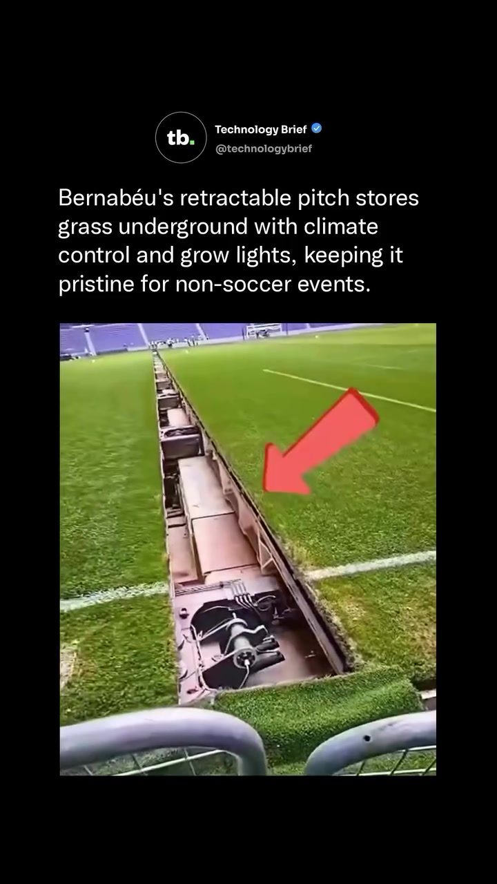 How Madrid's Santiago Bernabéu Stadium's Retractable Pitch Works
