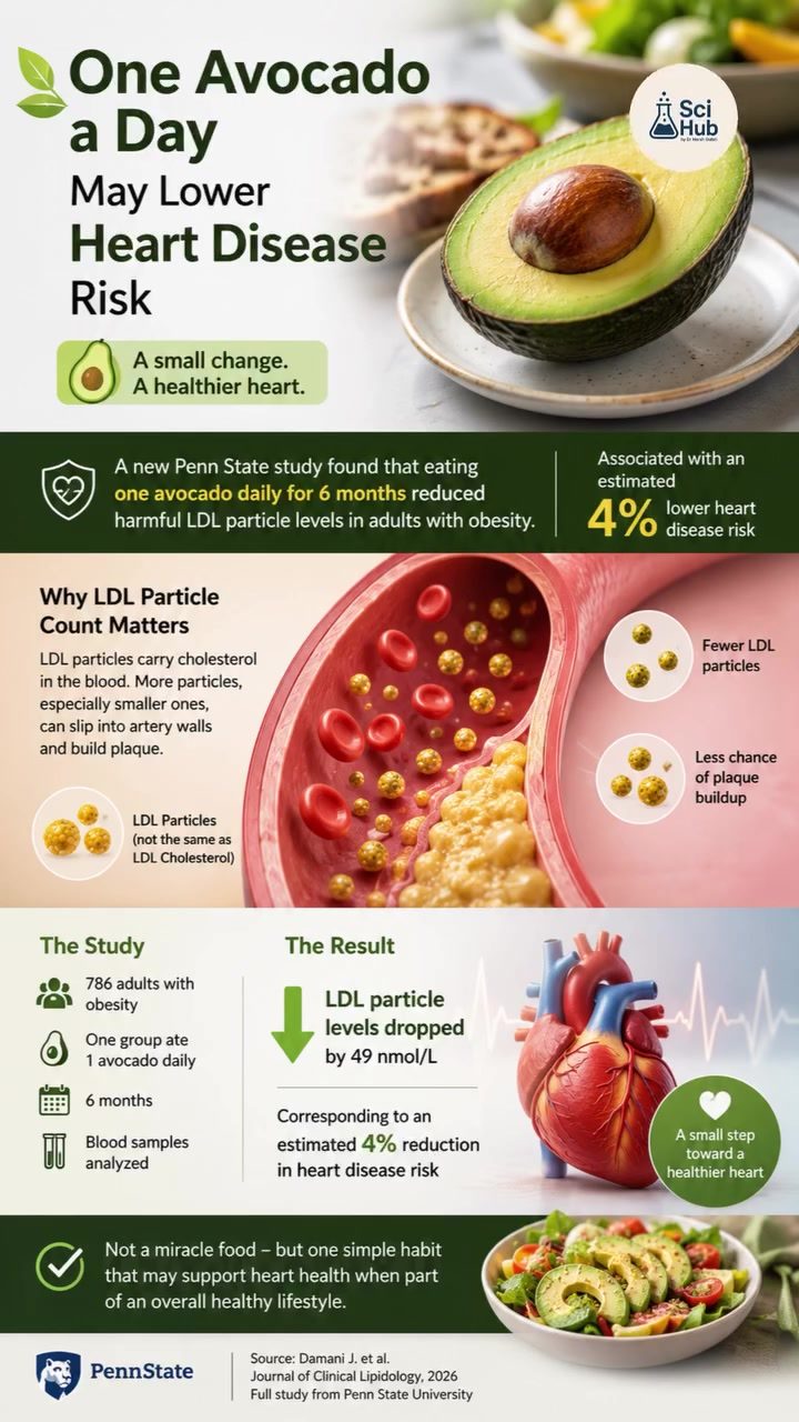 **New Penn State Study: Avocado Daily May Lower Heart Disease Risk by 4%**