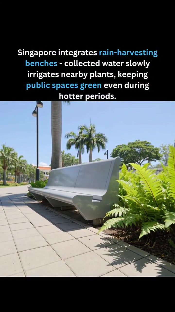 Singapore's Rain-Harvesting Benches Keep Public Spaces Green
