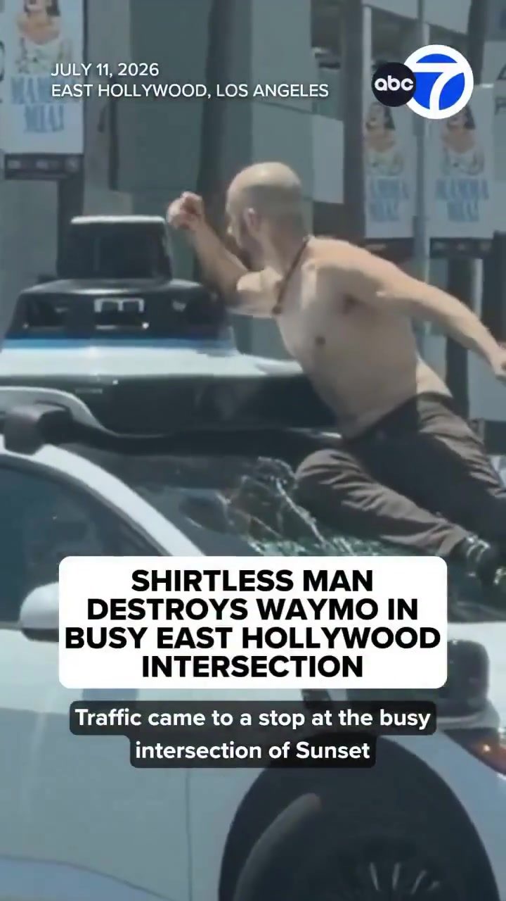 Man Arrested for Vandalizing Waymo in LA Traffic