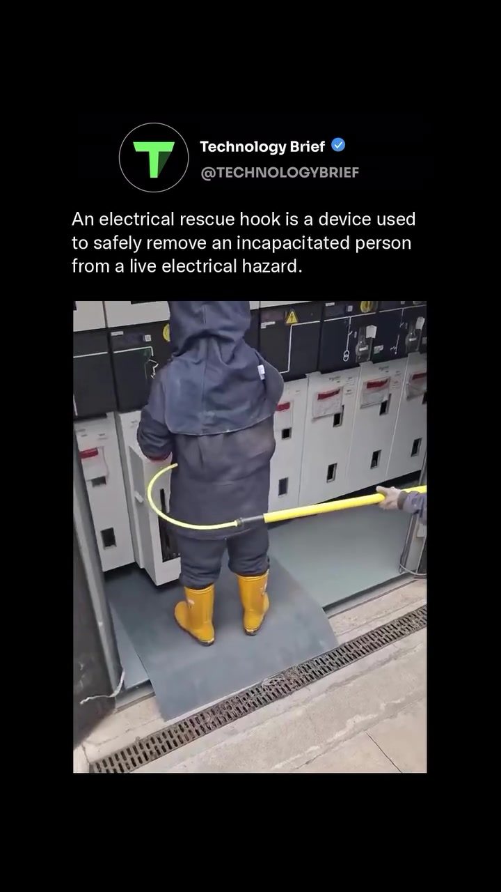 Using an electrical rescue hook for safety