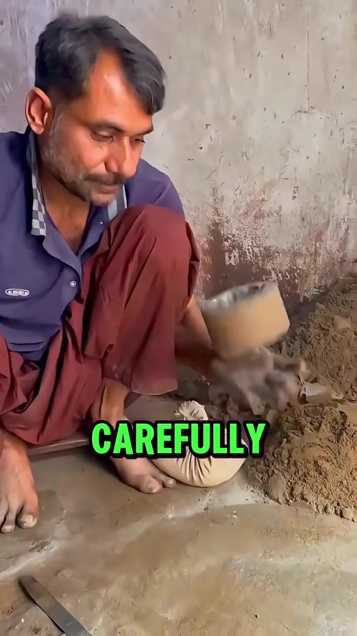 Concrete Mixing and Sand Casting by Pakistani Craftsmen