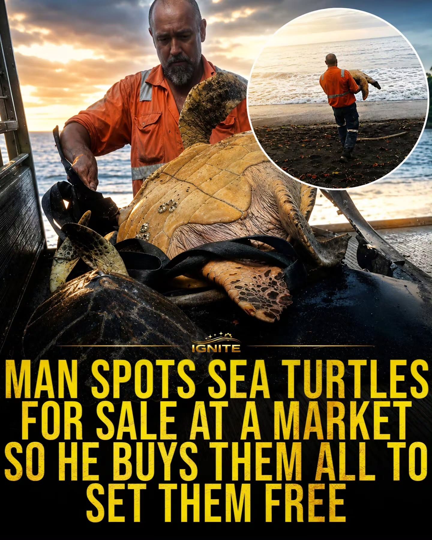 Man Buys All Sea Turtles for Sale to Rescue and Release Them