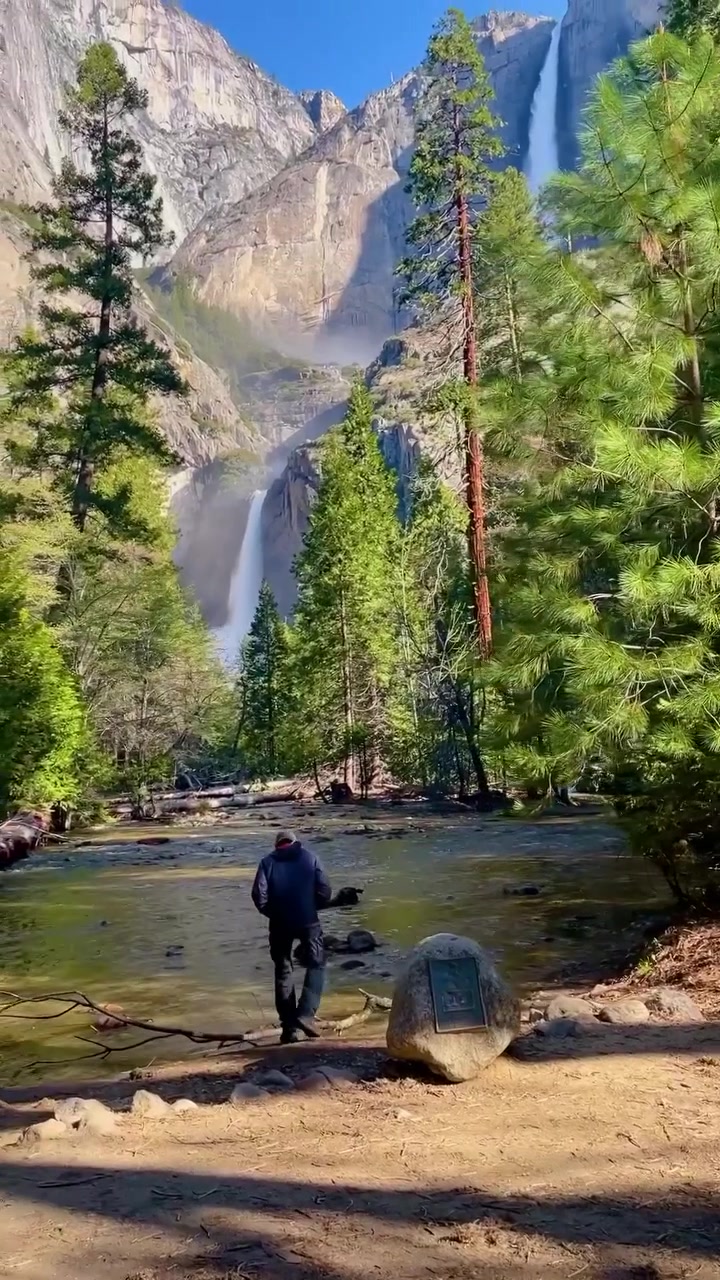Yosemite Valley Waterfall Scenic View