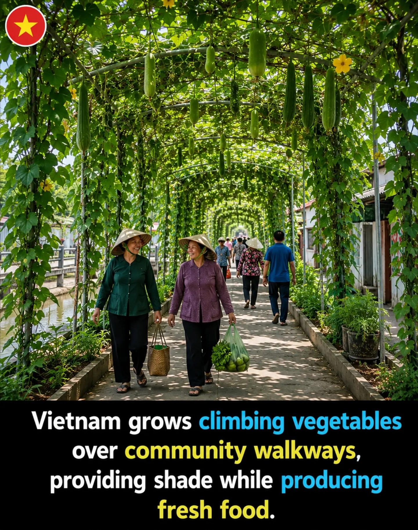 Vietnam's Vertical Gardens: Shade and Food on Walkways