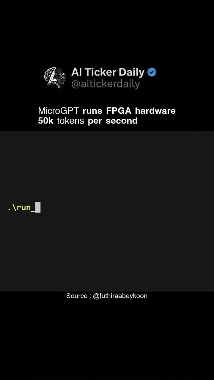 MicroGPT Achieves 50k Tokens/Second on FPGA