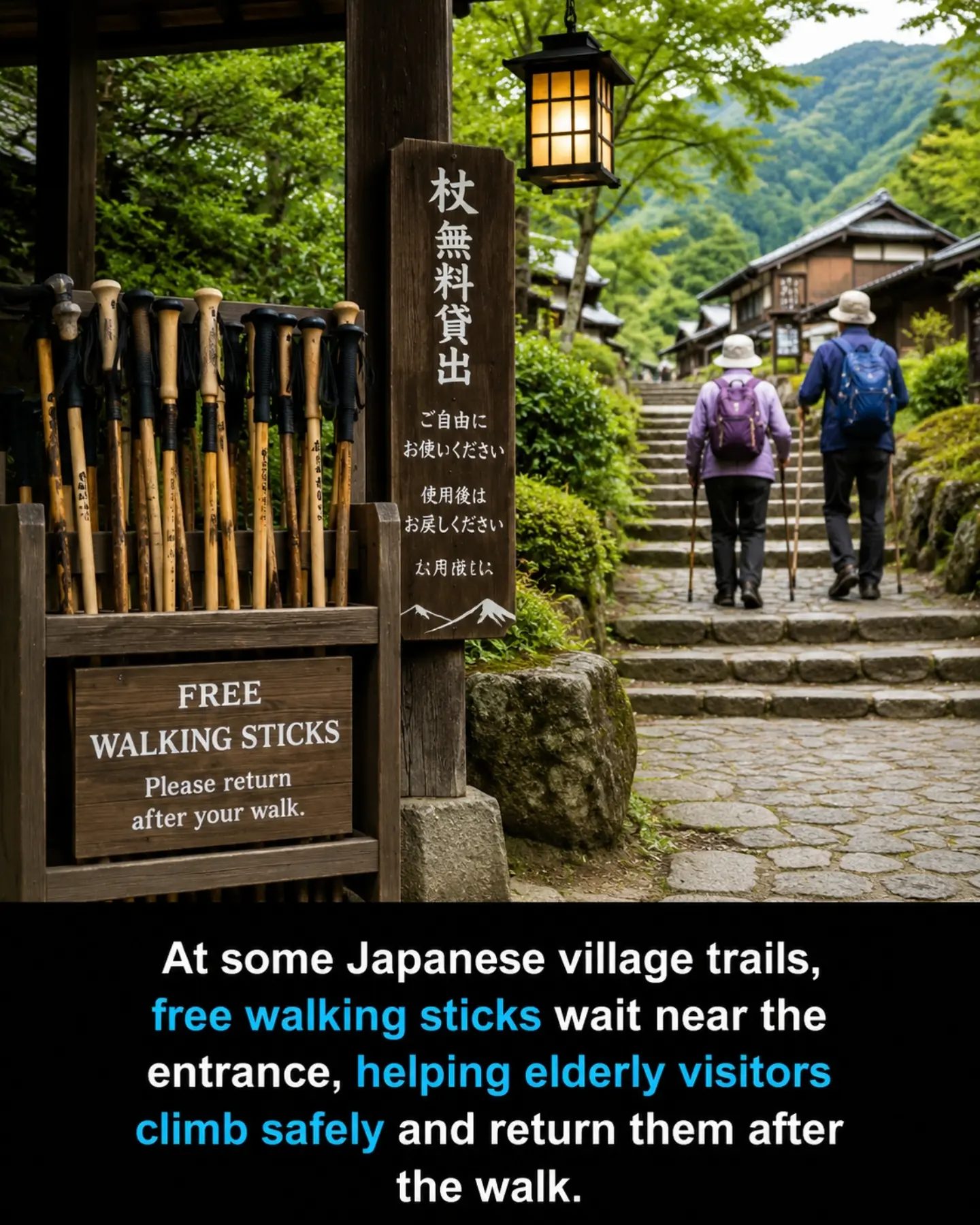 Free Walking Sticks for Elderly at Japanese Trails