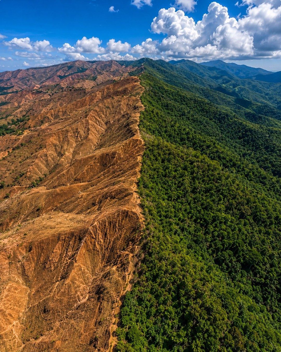 Mountain Landscape: Aerial View of Contrasting Terrain