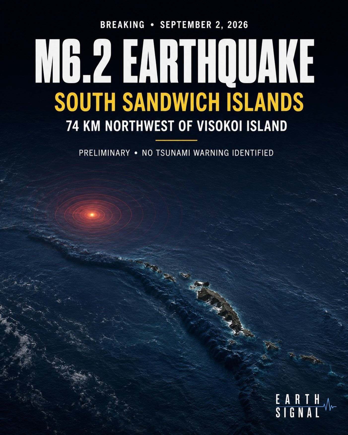 Magnitude 6.2 Earthquake Hits South Sandwich Islands