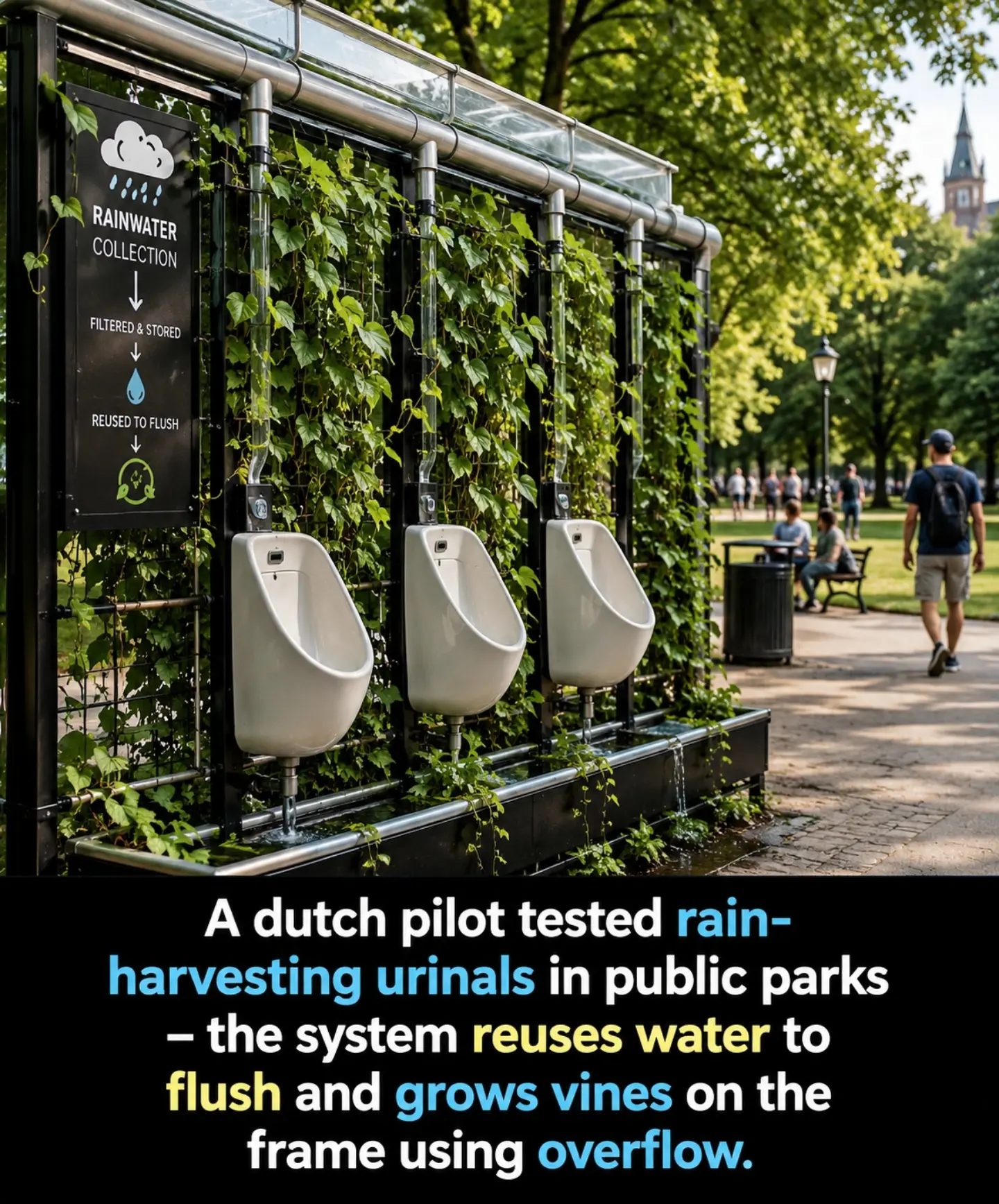 Sustainable Public Urinals: Harnessing Rainwater for Flushing