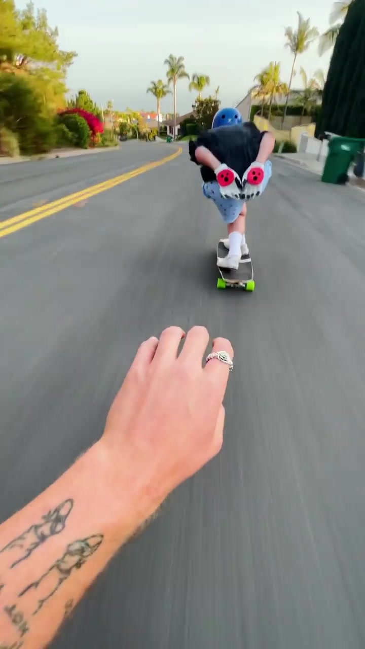 Skateboarding Down a Road: First-Person Perspective
