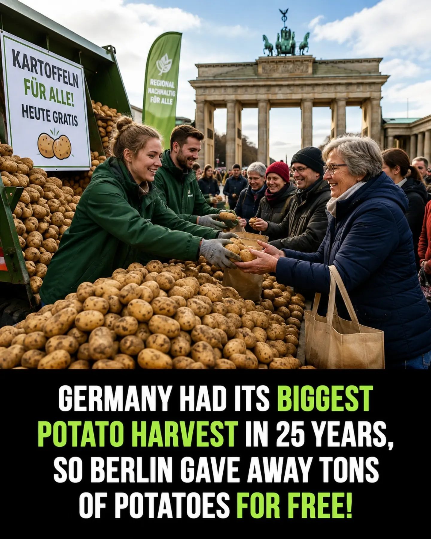 Berlin's Free Potato Giveaway at Brandenburg Gate