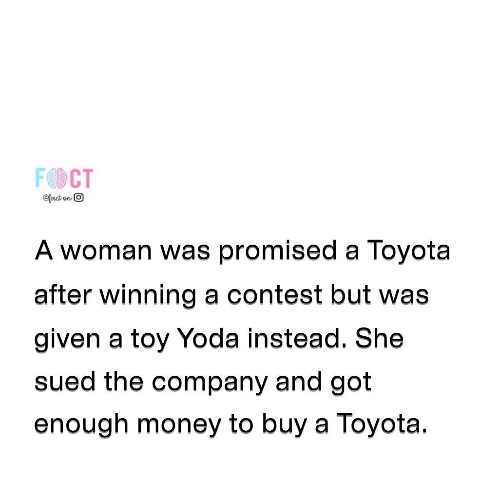 Woman Wins Contest but Receives Toy Yoda, Sues for Toyota