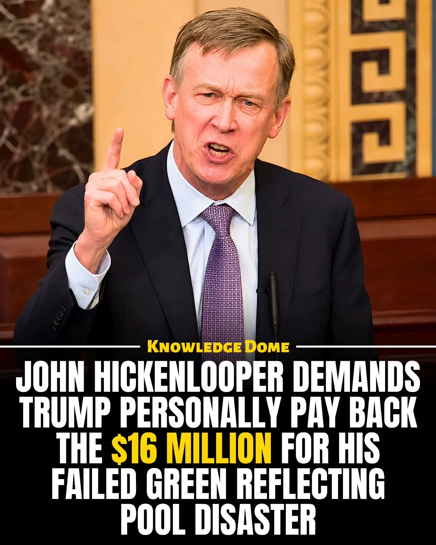 Hickenlooper Calls for Trump to Repay $16M for Failed Lincoln Memorial Pool