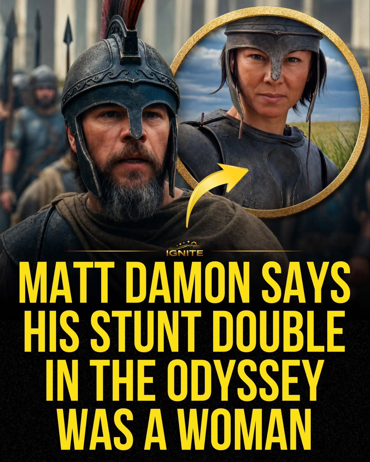 Matt Damon's Female Stunt Double in The Odyssey