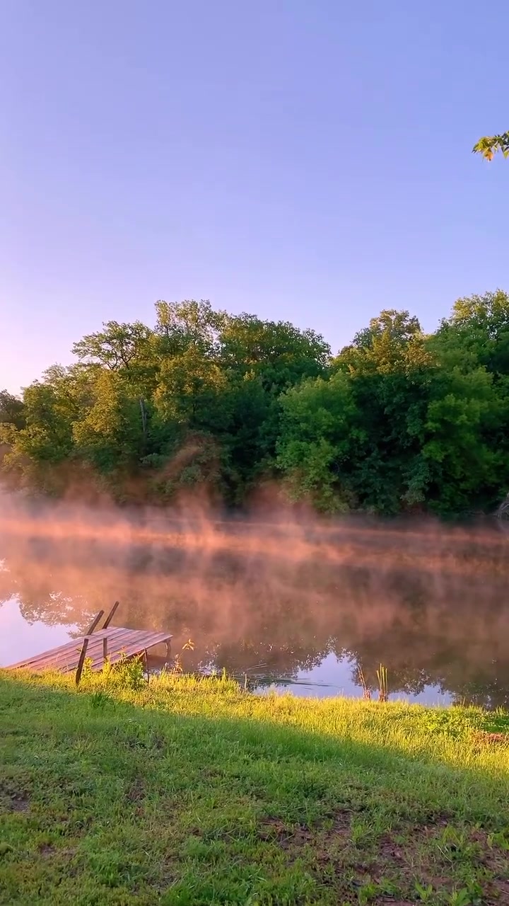 Elshanka Russia Morning Misty Lakeside Scene