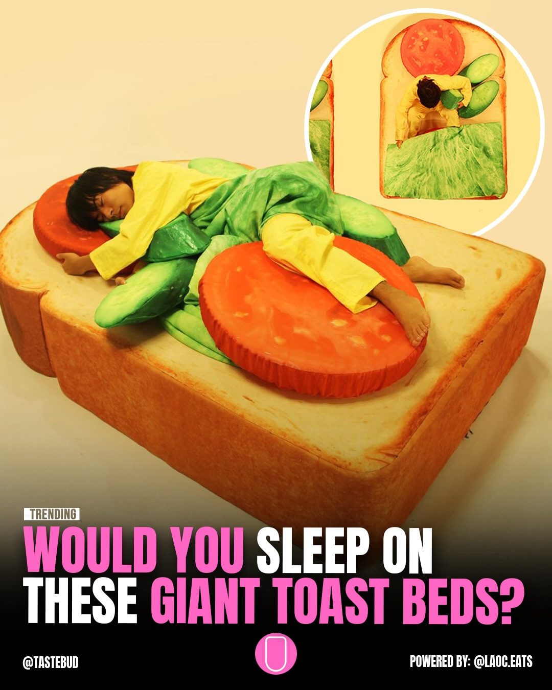 Giant Toast Beds: A Whimsical Blend of Comfort and Food Art