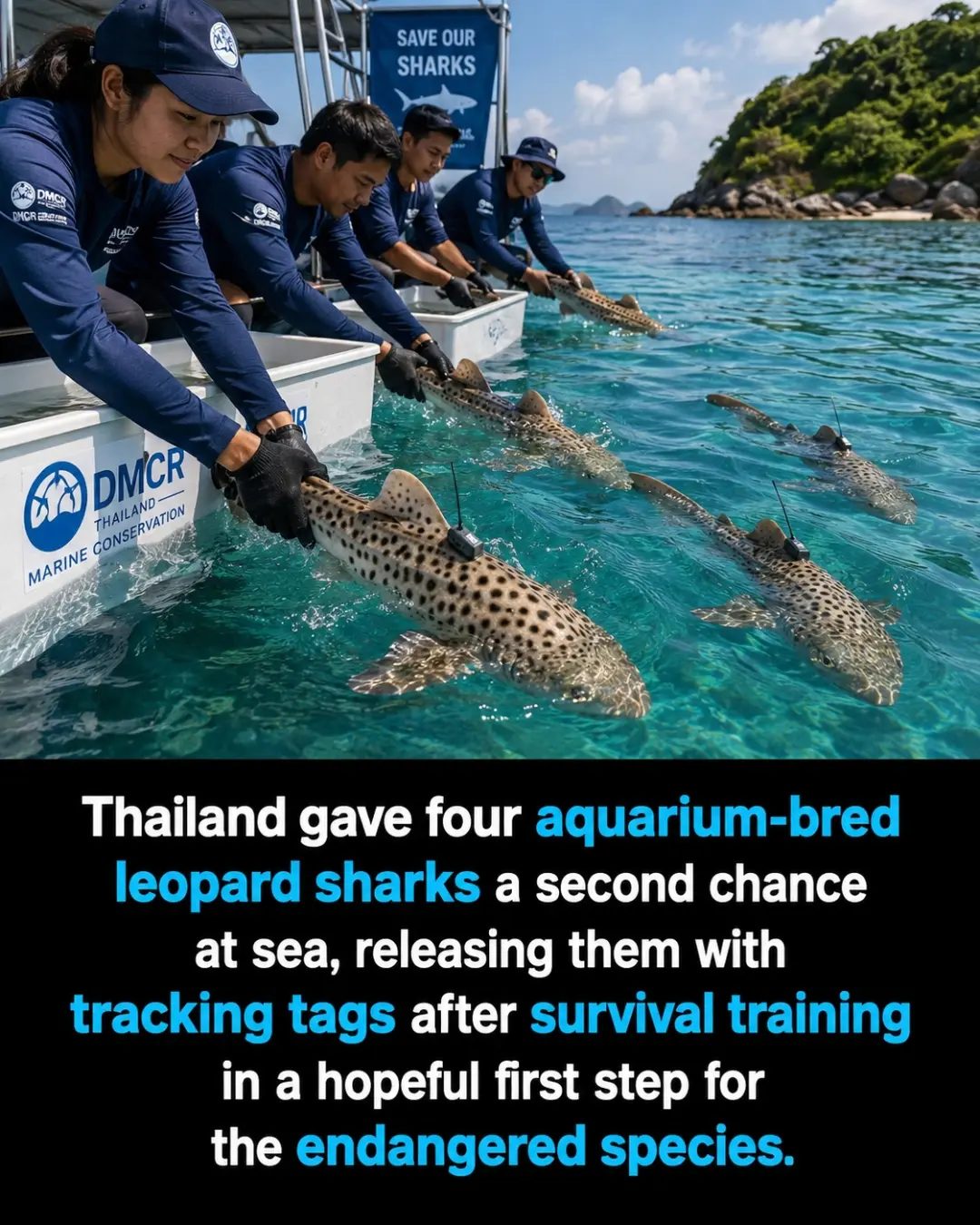 Thailand's Leopard Sharks Get a Second Chance at Sea