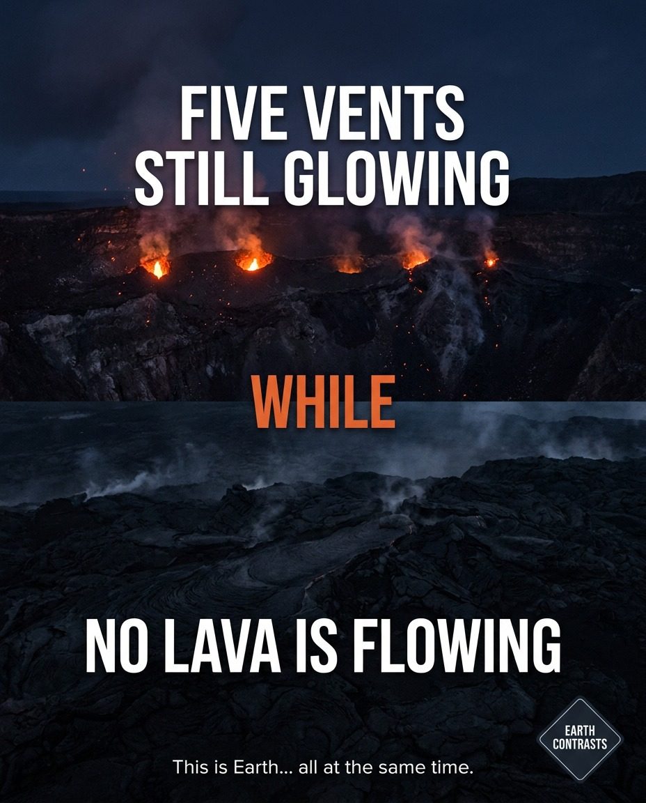 Hawaii's Halema'uma'u Crater: Glowing Vents Without Lava