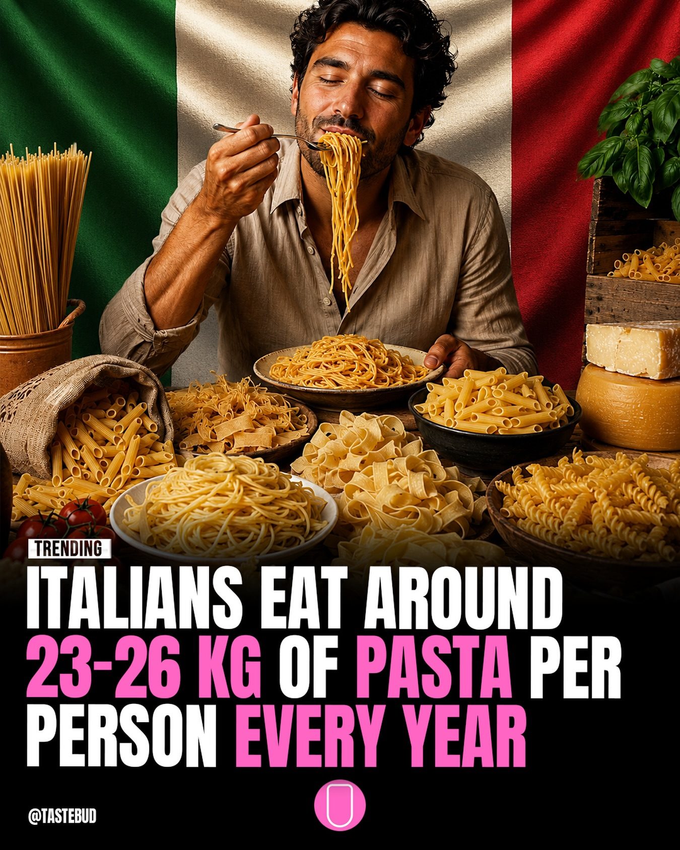 Italy's Love for Pasta: 23-27kg Per Person Annually