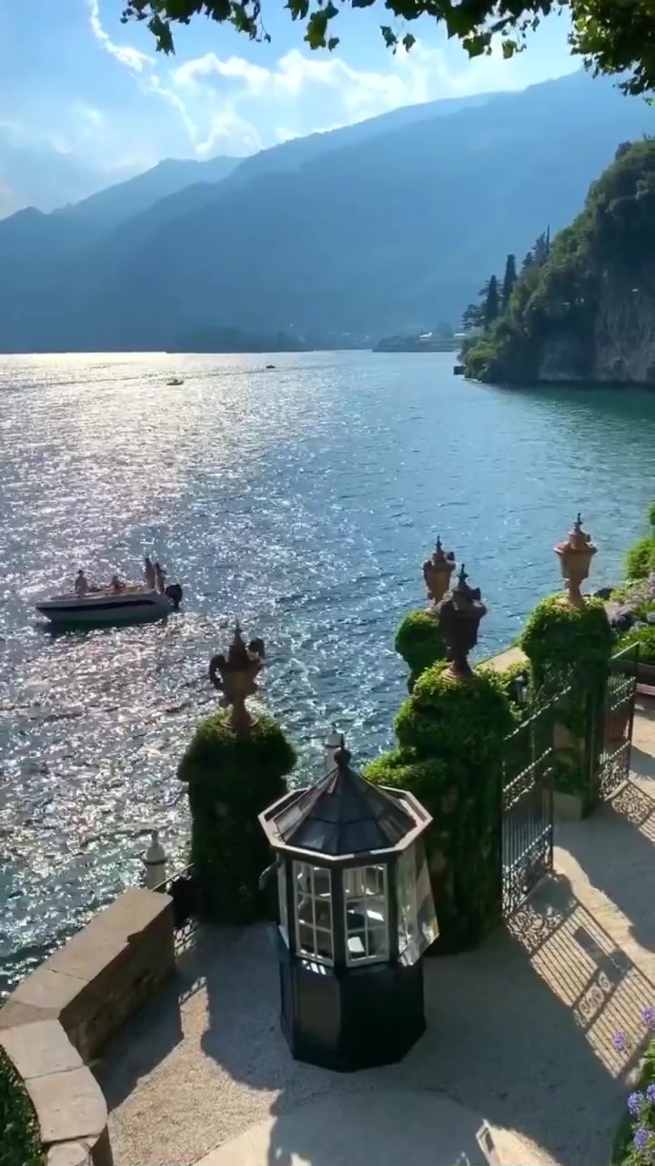 Lake and Mountain Scenery in Sunset