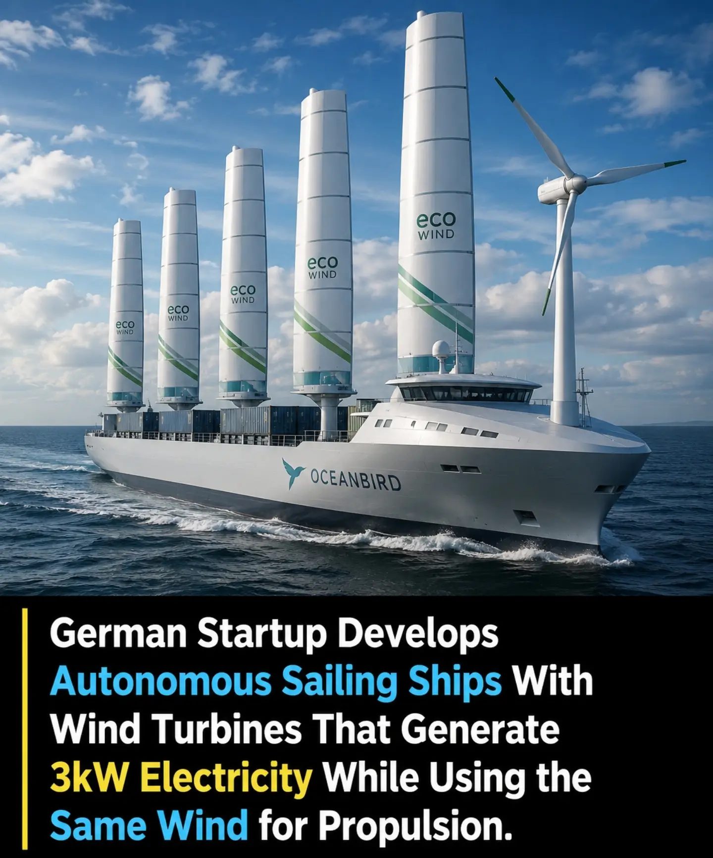 German Startup's Autonomous Wind-Powered Oceanbird Ship