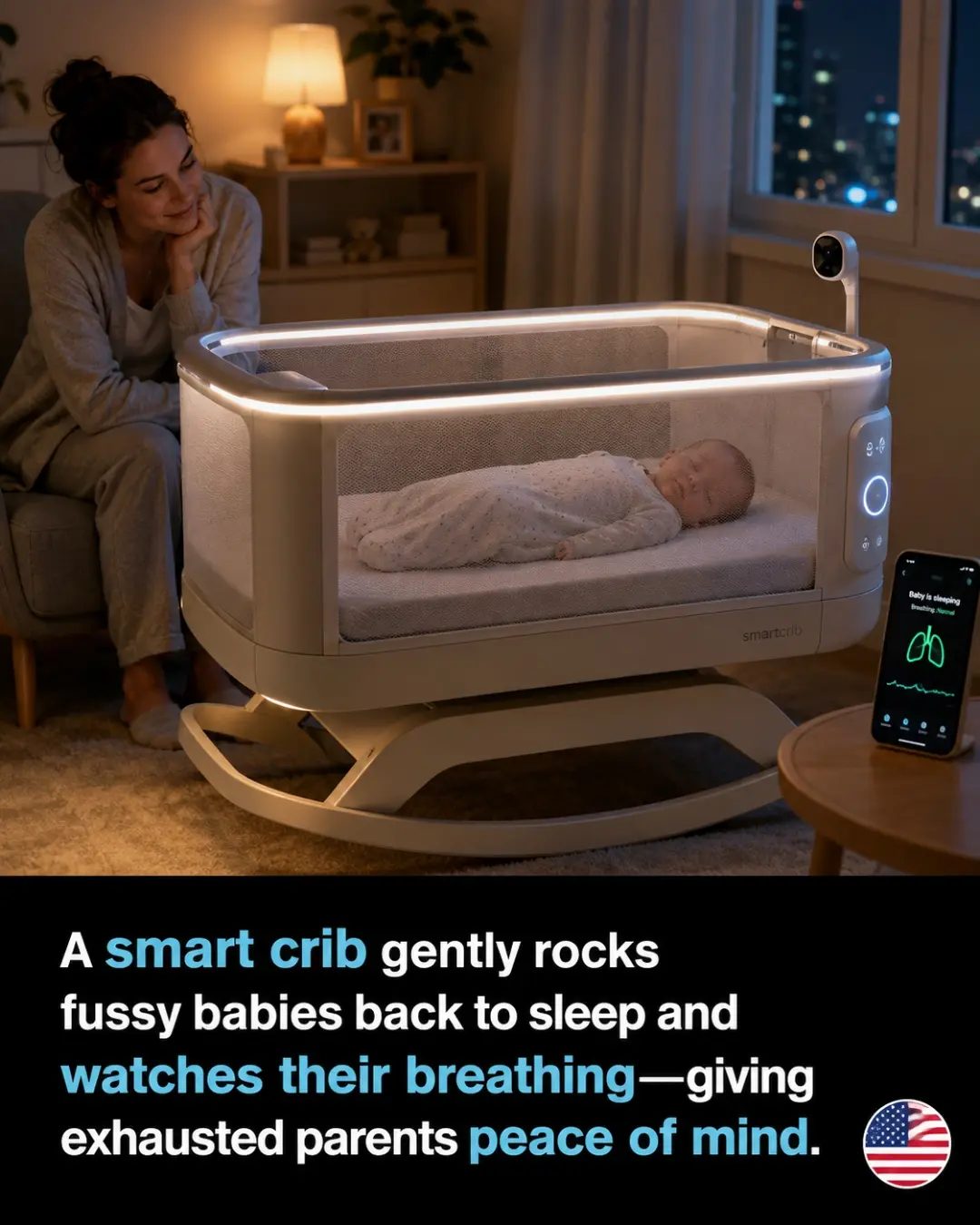 Smart Cribs: Soothe Fussy Babies and Monitor Breathing