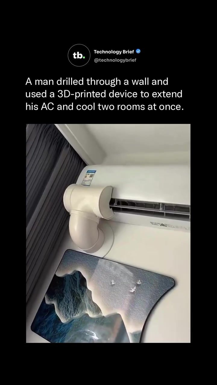 DIY AC Extension for Two Rooms Using 3D-Printed Adapter