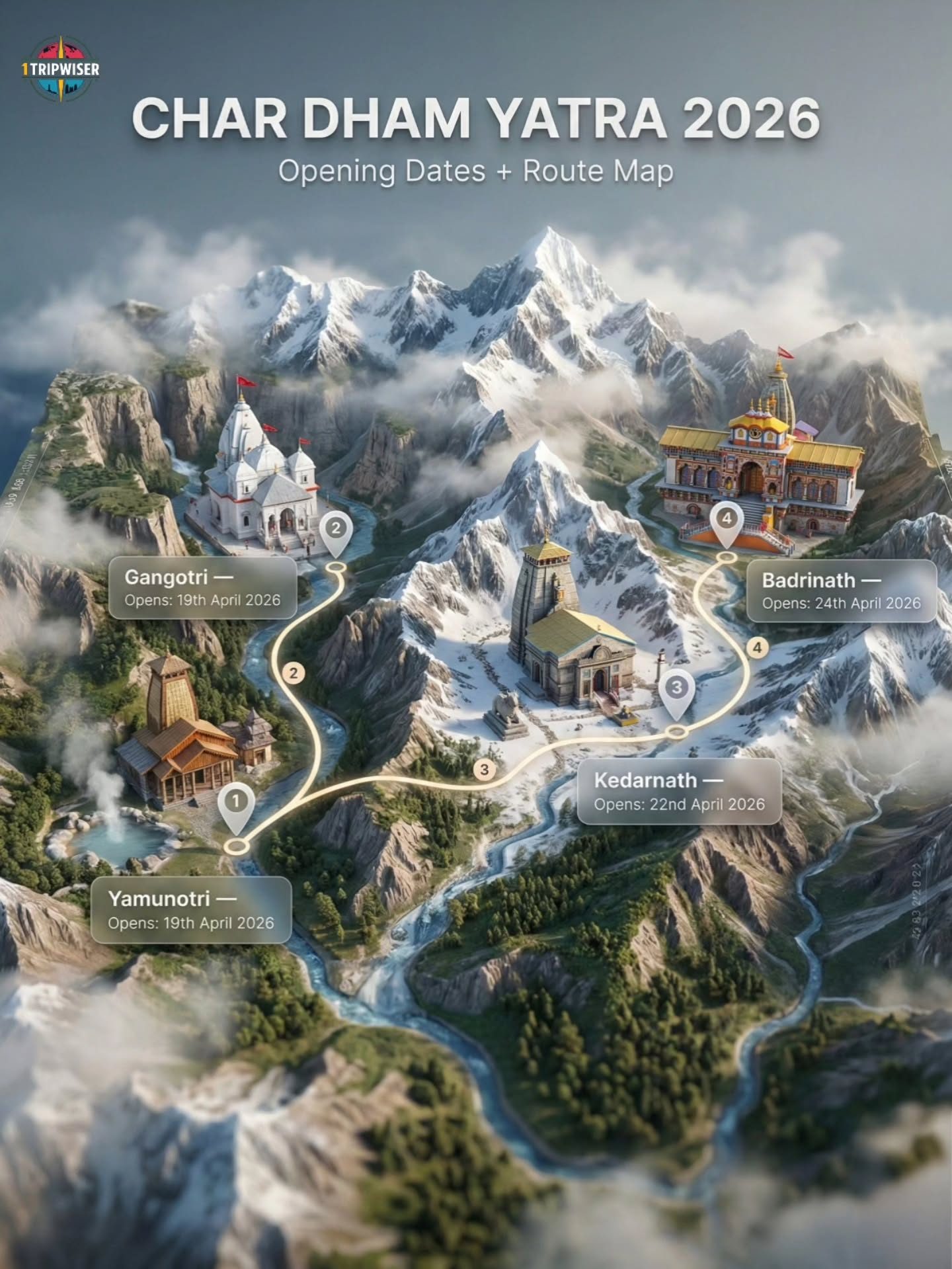 Char Dham Yatra 2026 Route Map and Opening Dates for Pilgrims