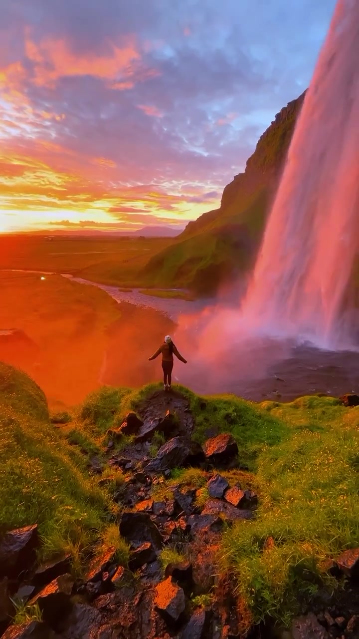 Waterfall Sunset Landscape Photography