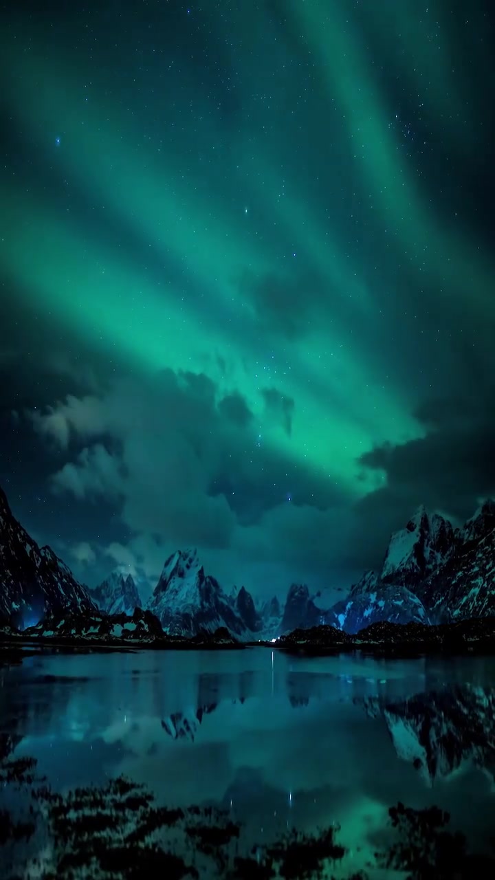 Aurora Borealis Over Lofoten, Norway: Timelapse