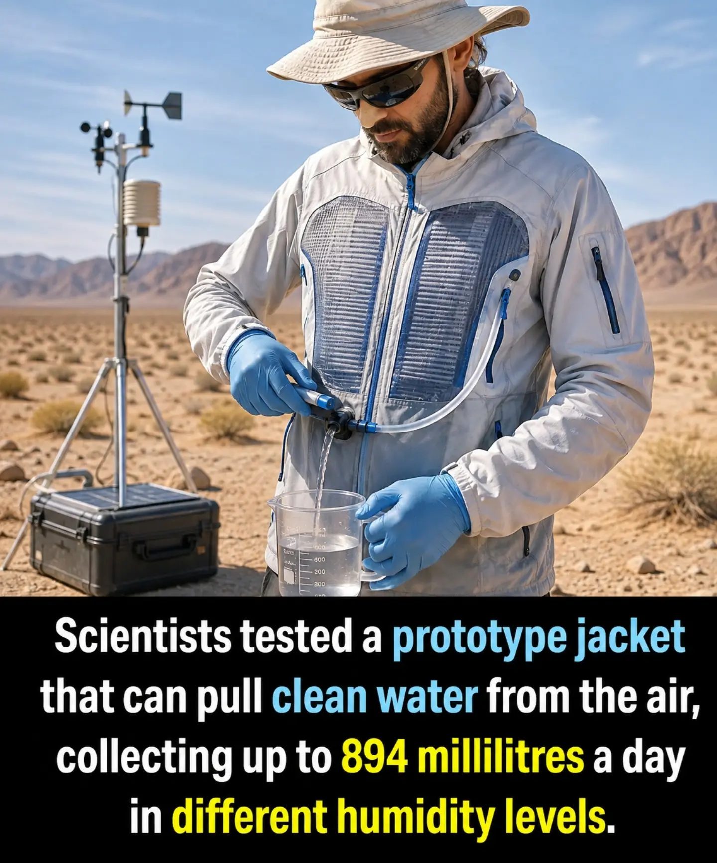 **Innovative Air Water Harvesting Jacket Collects 894 ml Daily**